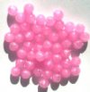 50 6mm Coated Translucent Pink Round Glass Beads